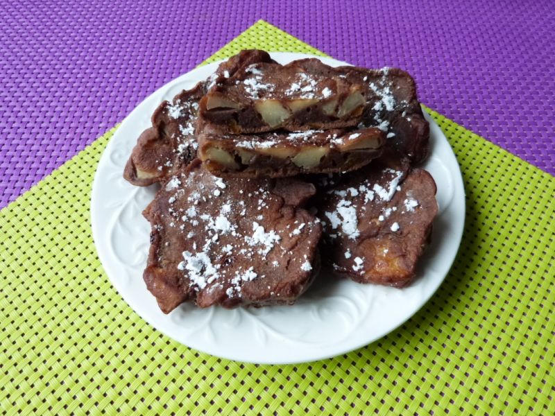 Kakaowe racuchy z jabłkami