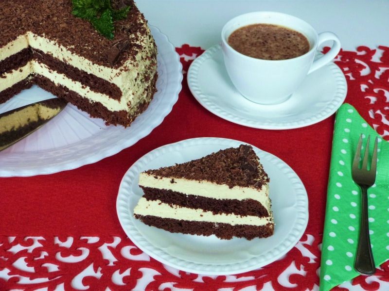 Kakaowy torcik z kawową pianką