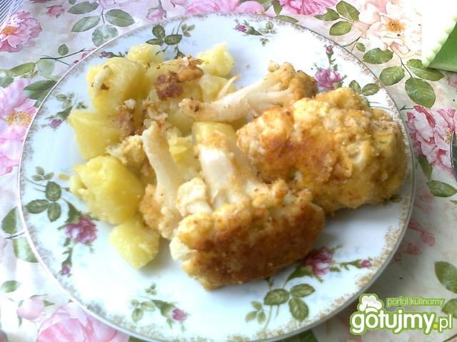 Kalafior w panierce z ziemniakami