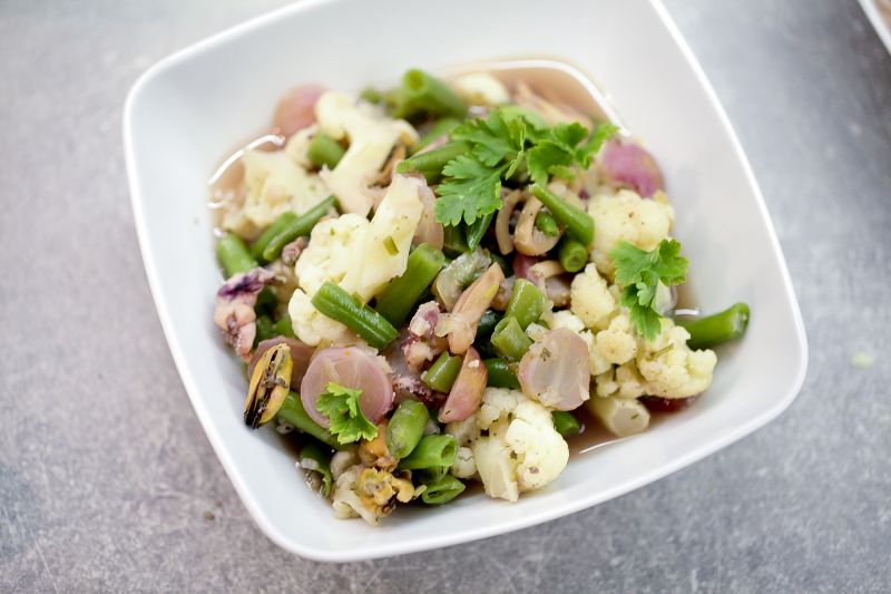 Kalafior w połączeniu z owocami morza