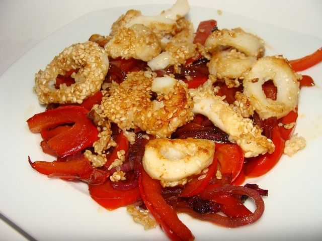 Kalmary z papryką Kalmary z papryką