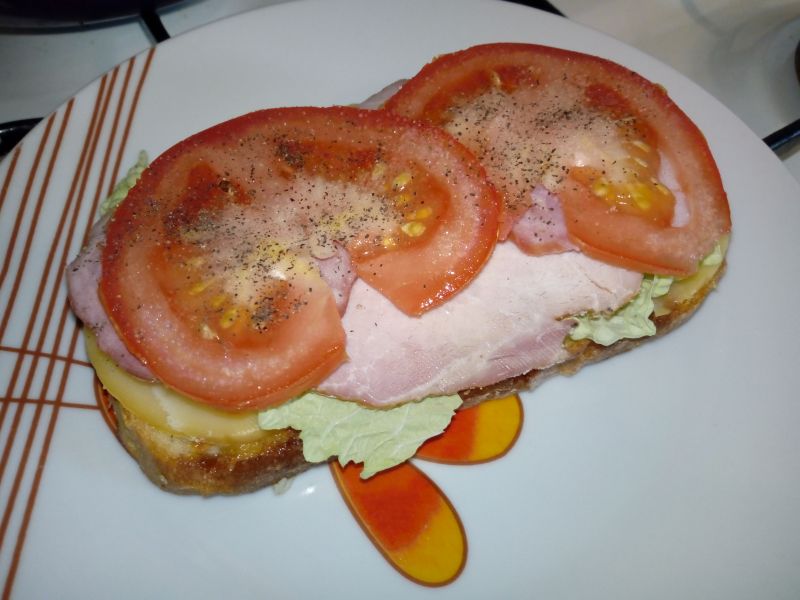 Kanapka na grillowanym chlebie  Kanapka na grillowanym chlebie