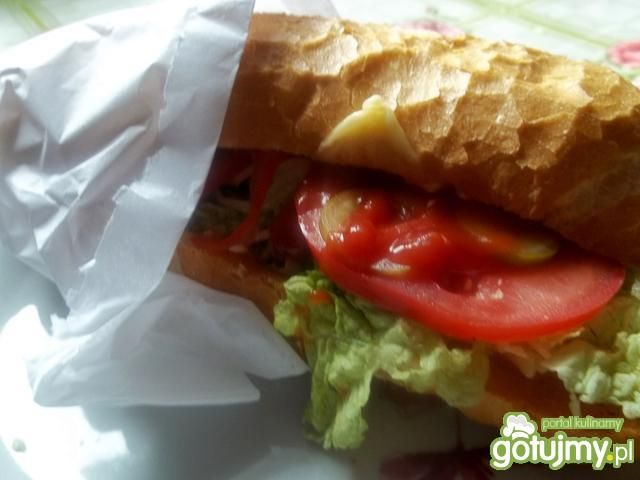 Kanapka ze smażoną cebulką i szynką  Kanapka ze smażoną cebulką i szynką