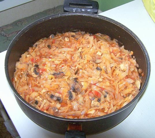Kapusta z pieczarkami