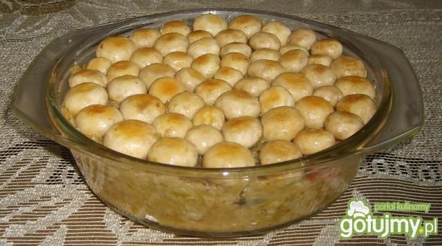 Kapusta z zapiekanymi pieczarkami