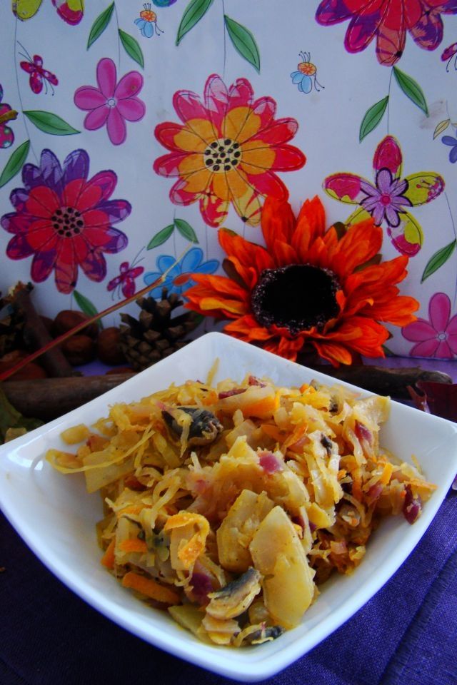 Kapusty z pieczarkami 