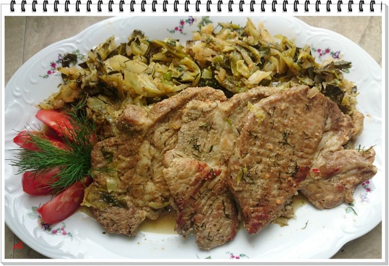 Karkówka Eli duszona w młodej kapuście