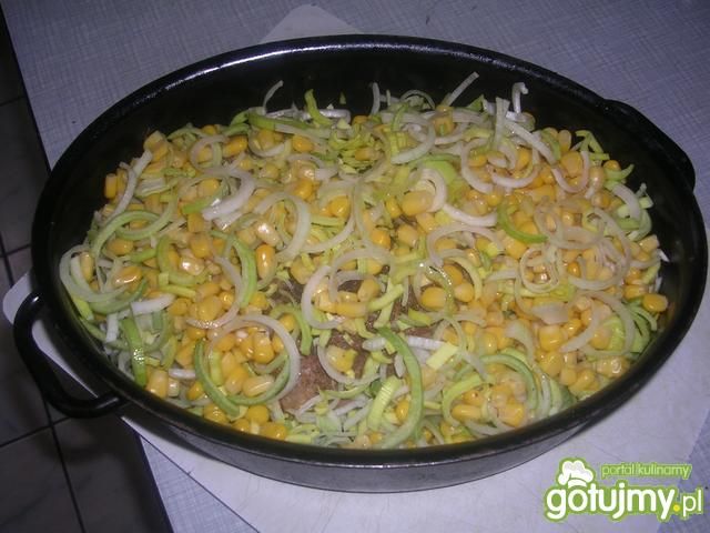 Karkówka w potrawce z porów