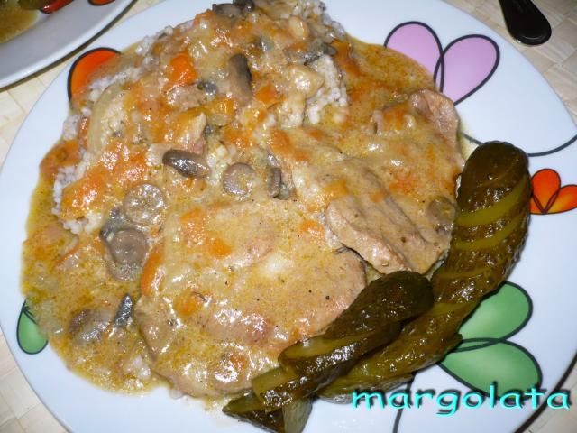 Karkówka w sosie pieczarkowym