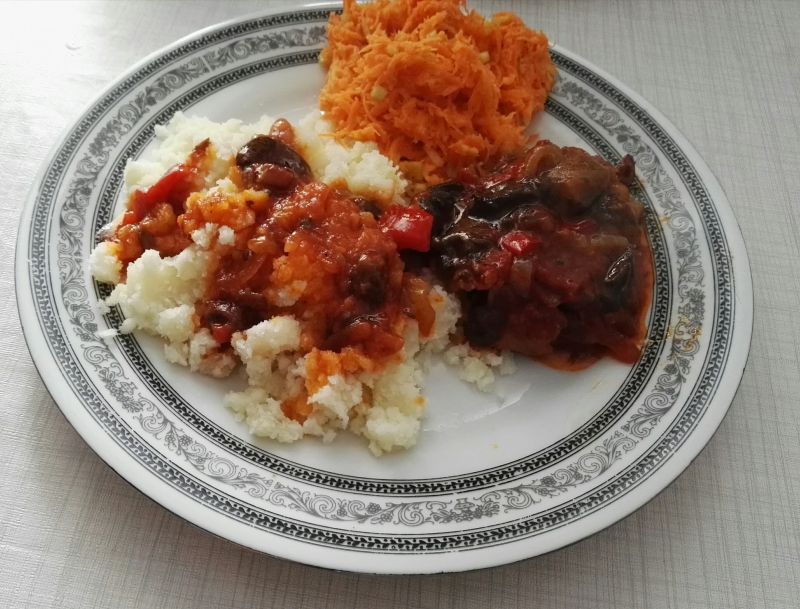 Karkówka z papryką, cebulą i grzybami Karkówka z papryką, cebulą i grzybami