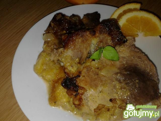 Karkówka z pomarańczami