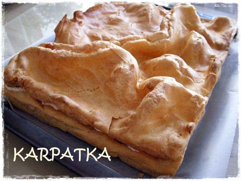 Karpatka z kremem o smaku krówki