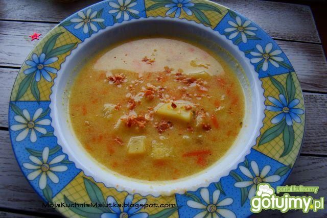 Kartoflana z prażona cebulką .