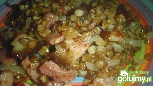 Kasza gryczana z boczkiem i szalotką Kasza gryczana z boczkiem i szalotką