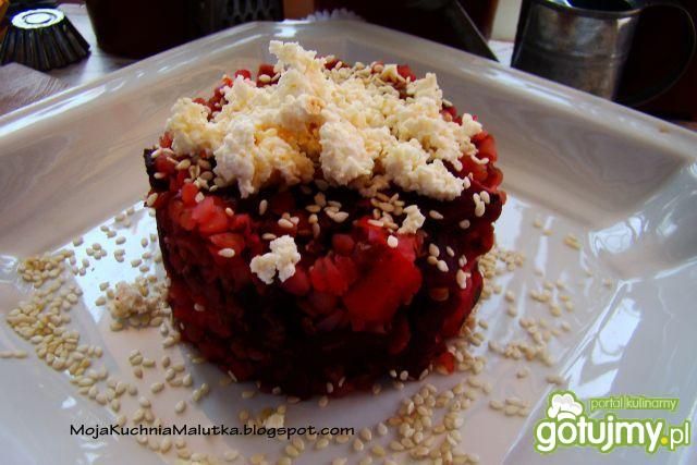 Kasza gryczana z buraczkami i serem