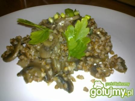 Kasza gryczana z pieczarkami.