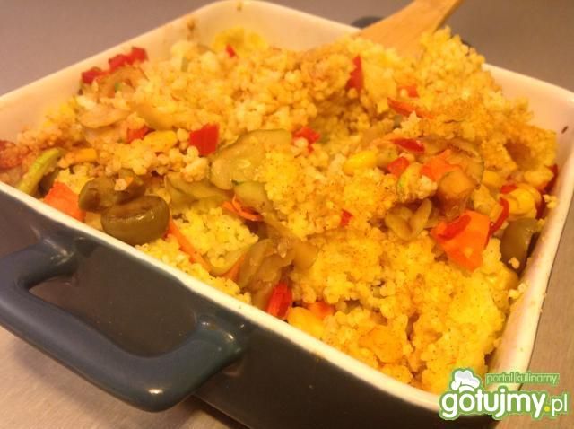 Kasza jaglana  z grillowanymi warzywami