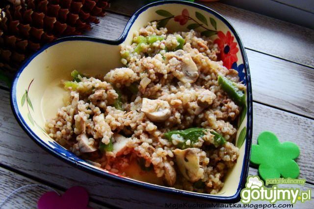 Kasza perłowa z zielona papryką i piecza Kasza perłowa z zielona papryką i piecza