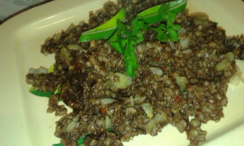 Kaszanka podsmażana z cebulką Kaszanka podsmażana z cebulką