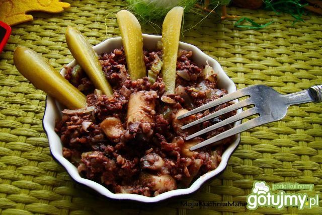 Kaszanka z pieczarkami  na ciepło Kaszanka z pieczarkami  na ciepło