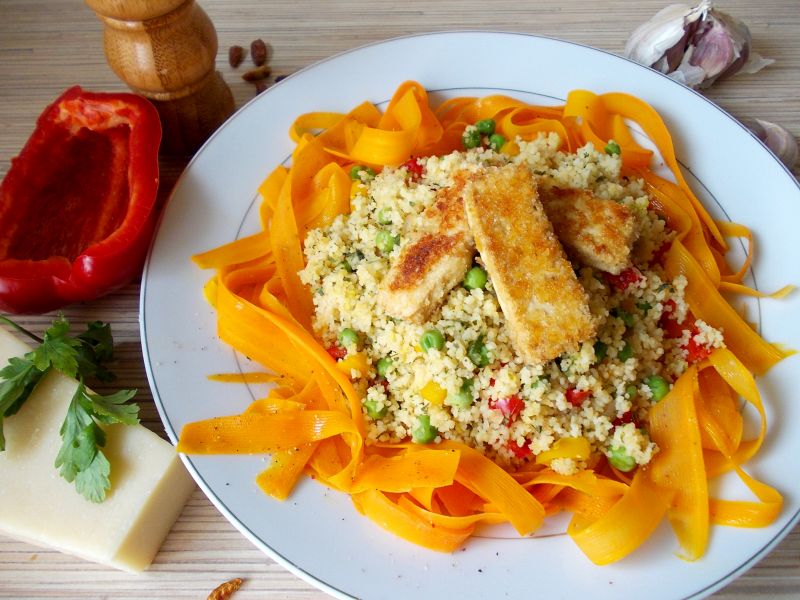 Kaszotto z tofu w parmezanowej panierce Kaszotto z tofu w parmezanowej panierce