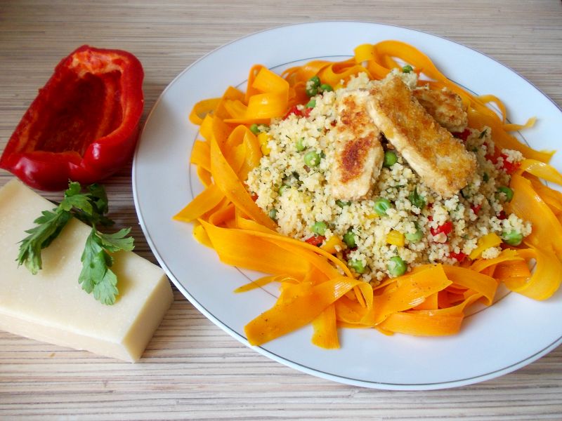 Kaszotto z tofu w parmezanowej panierce Kaszotto z tofu w parmezanowej panierce