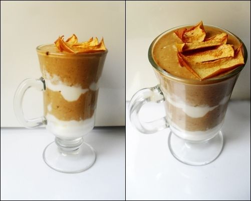 Kawowy deser z suszonym jabłkiem