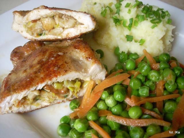 Kieszonki schabowe z borowikami 