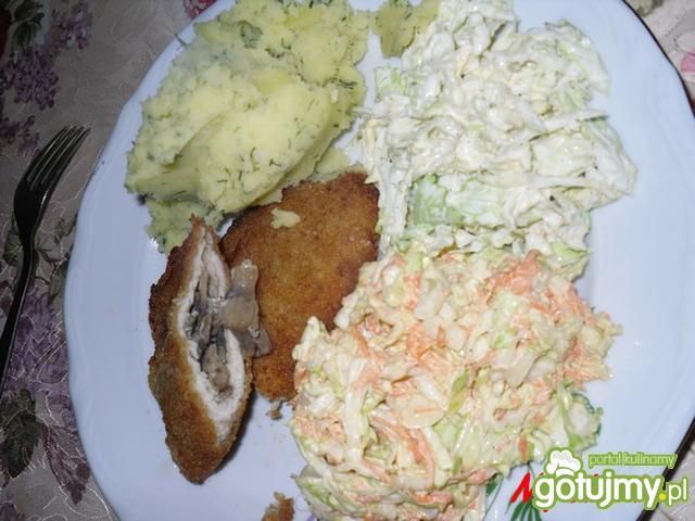 Kieszonki schabowe z pieczarkami Kieszonki schabowe z pieczarkami