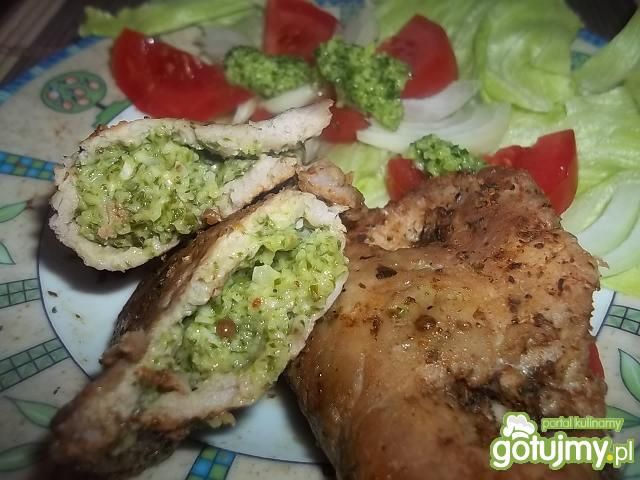 Kieszonki z pesto z grilla. Kieszonki z pesto z grilla.