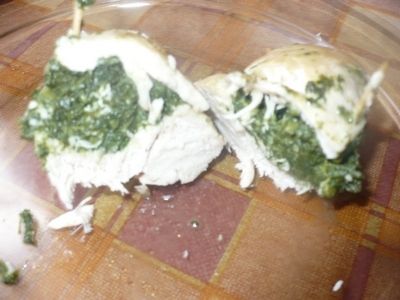 Kieszonki z piersi kurczaka nadziewane szpinakiem