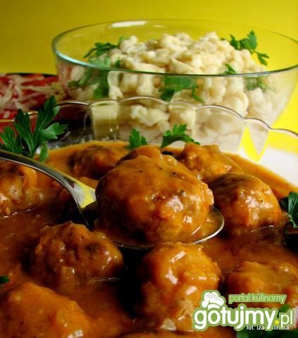 Klopsiki w paprykowo musztardowym sosie  Klopsiki w paprykowo musztardowym sosie