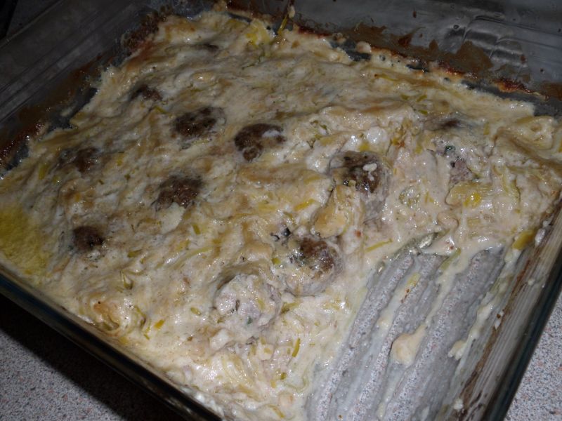 Klopsy zapiekane z makaronem Klopsy zapiekane z makaronem