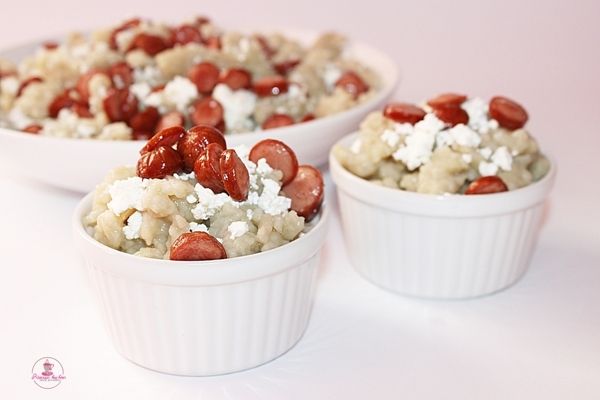 Kluchy szare z kielbasą i twrogiem  Kluchy szare z kielbasą i twrogiem