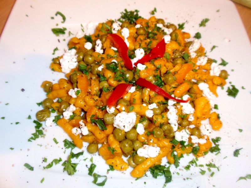 Kluseczki dyniowe z groszkiem 