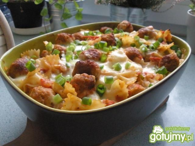 Kokardki zapiekane z pulpecikami