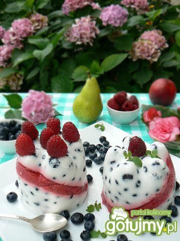 Kokosowe galaretki z borówkami