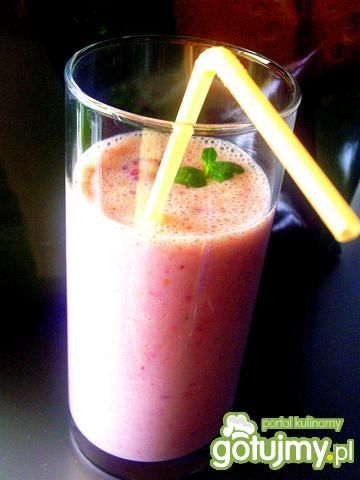Koktajl bananowo - malinowy