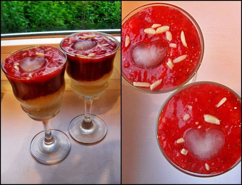 Koktajl czekoladowa cukinia z bananem i truskawkam