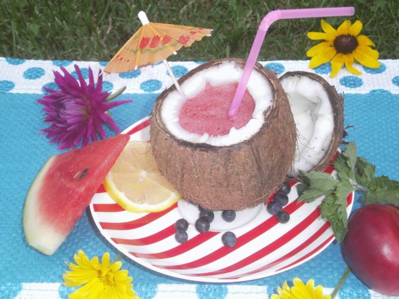 Koktajl kokosowo- arbuzowy z limonką
