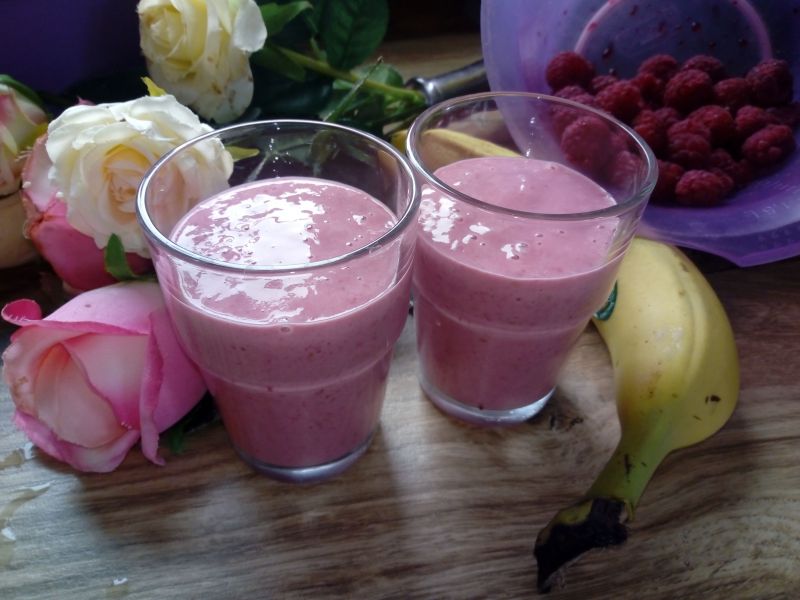 Koktajl malinowo-bananowy