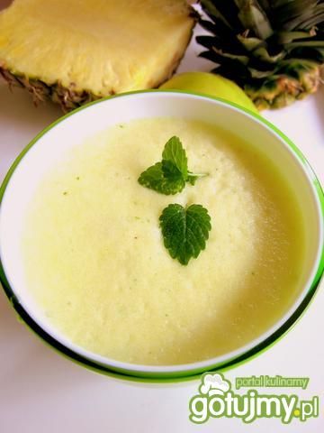 Koktajl  miętowy z ananasem i jabłkiem Koktajl  miętowy z ananasem i jabłkiem