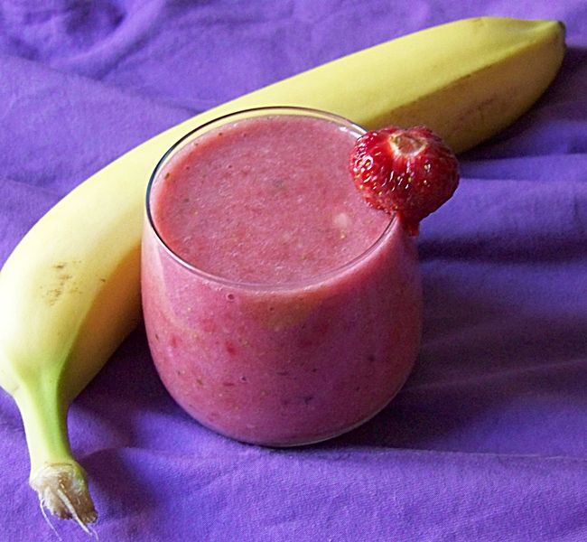 Koktajl truskawka- banan z stevią