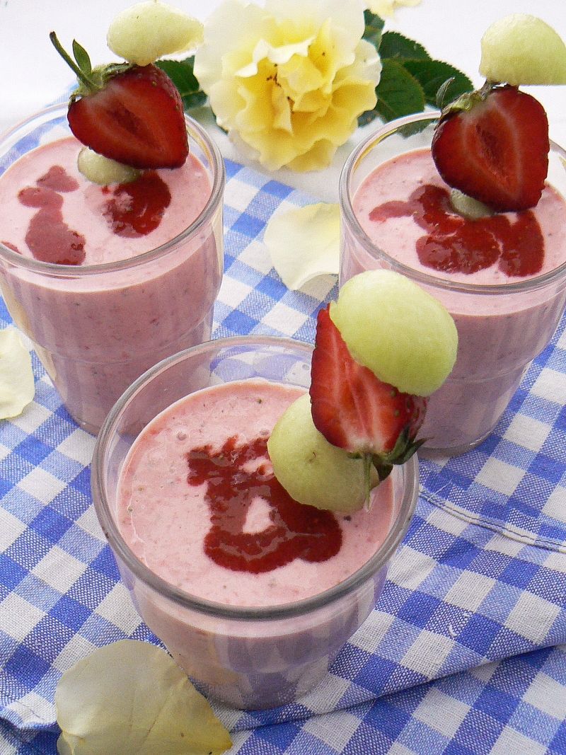 Koktajl truskawka z melonem  Koktajl truskawka z melonem