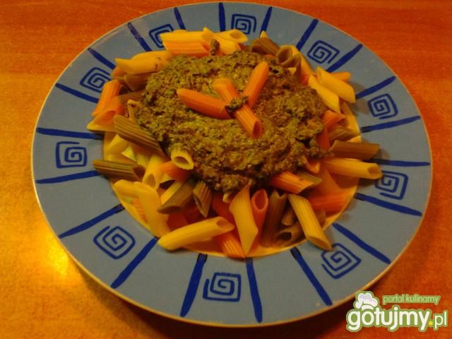 Kolorowe penne z sosem szpinakowym Kolorowe penne z sosem szpinakowym