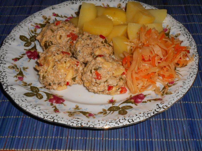 Kolorowe pulpeciki z drobiu