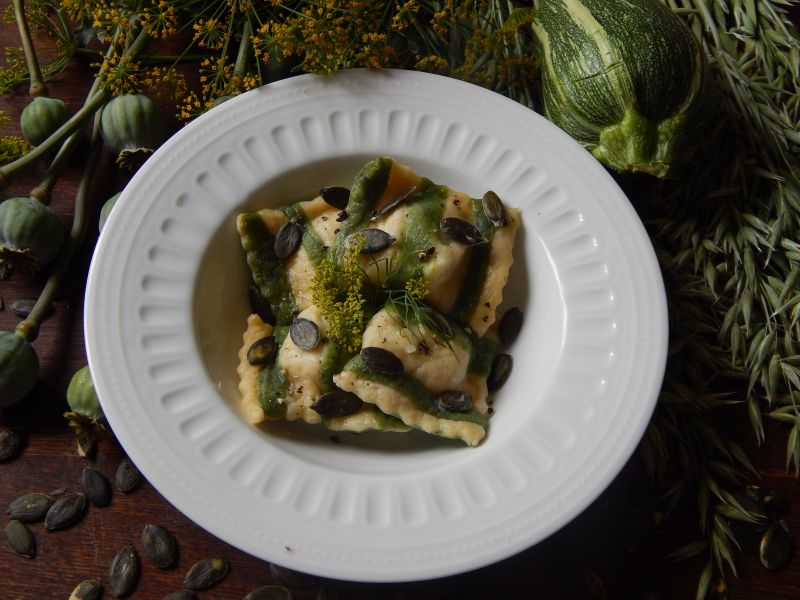 Kolorowe ravioli z cukinią Kolorowe ravioli z cukinią