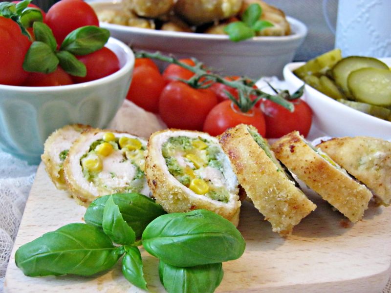 Kolorowe roladki z kurczaka 