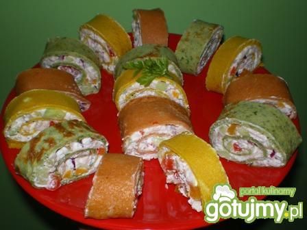 Kolorowe roladki z serkiem Kolorowe roladki z serkiem