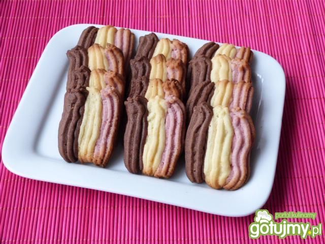 Kolorowe ucierane ciasteczka